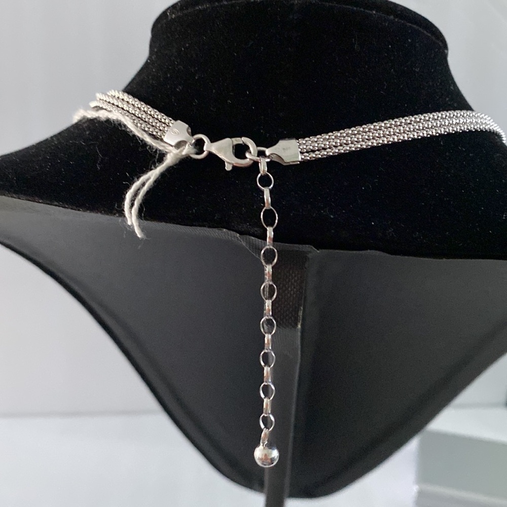 Vintage sterling silver 3 strands necklace N9 - Picture 2 of 5